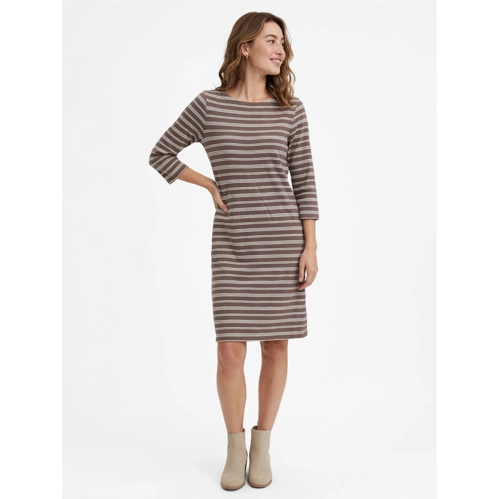 Garnet Hill Women 6 Brown Organic Cotton Dress Long Sleeve Cottagecore